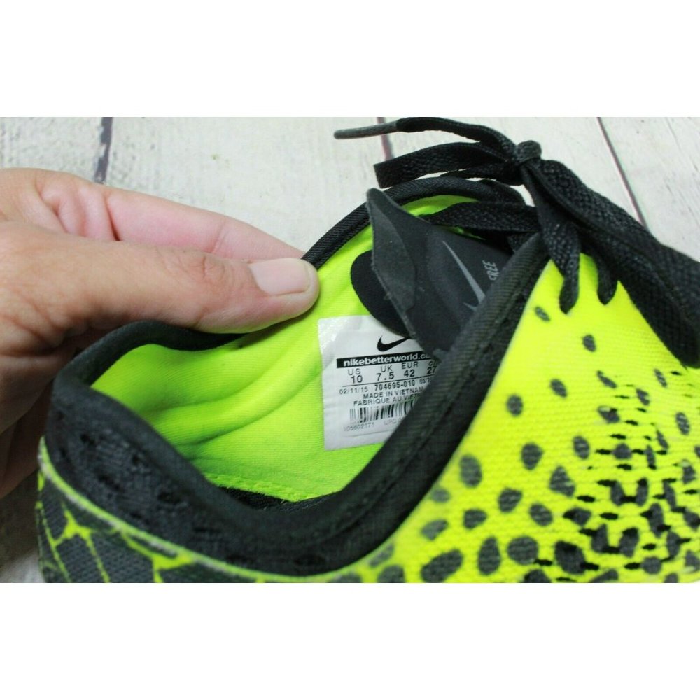 Nike Free 5.0 TR Yellow Nylon Lace Up Running Sneaker Shoes Size 10 - Picture 8 of 9